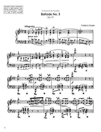 Chopin - Ballade No. 3, Op. 47 (PDF Digital Download)