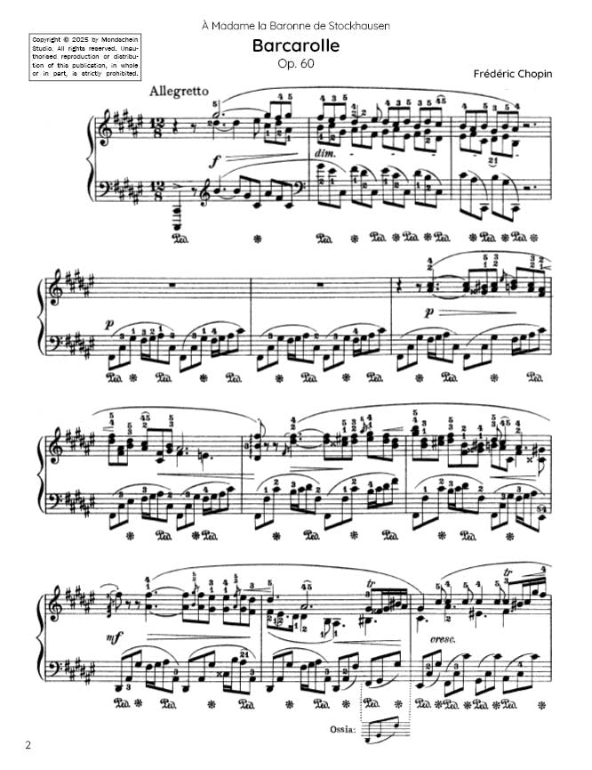 Chopin - Barcarolle, Op. 60 (PDF Sheet Music / Digital Download)