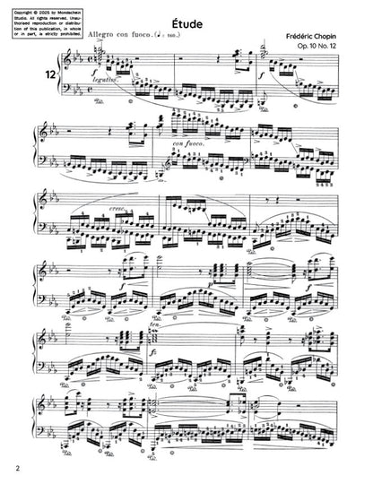 Chopin - Etude in C minor, Op. 10 No. 12 (PDF Sheet Music / Digital Download)