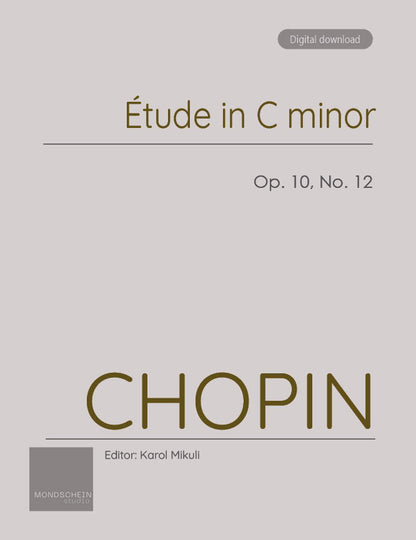 Chopin - Etude in C minor, Op. 10 No. 12 (PDF Sheet Music / Digital Download)