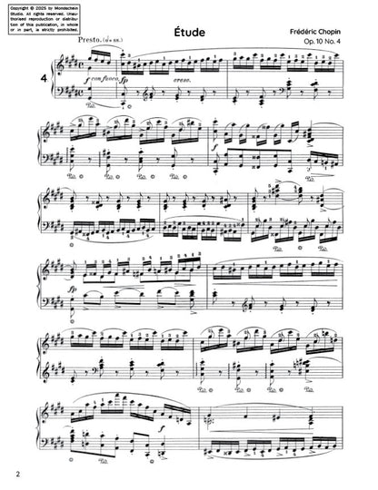 Chopin - Etude in C-sharp minor, Op. 10 No. 4 (PDF Sheet Music / Digital Download)