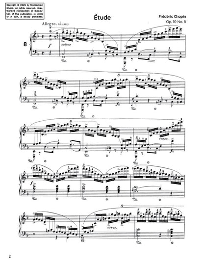 Chopin - Etude in F major, Op. 10 No. 8 (PDF Sheet Music / Digital Download)