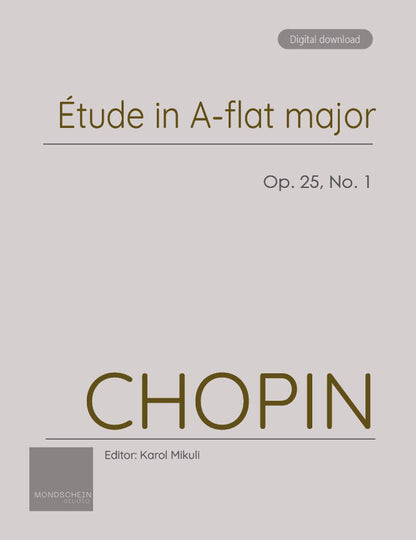 Chopin - Etude in A-flat major, Op. 25 No. 1 (PDF Digital Download)