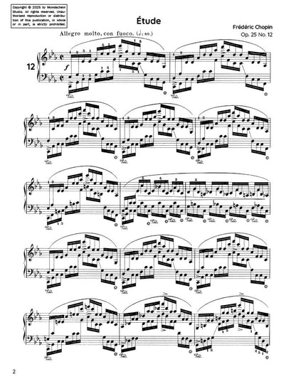 Chopin - Etude in C minor, Op. 25 No. 12 (PDF Sheet Music / Digital Download)