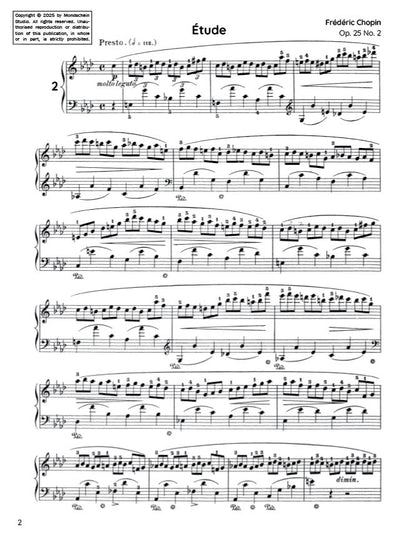 Chopin - Etude in F minor, Op. 25 No. 2 (PDF Digital Download)
