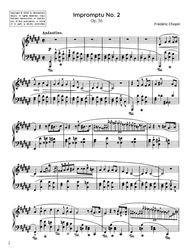 Chopin - Impromptu No. 2, Op. 36 (PDF Sheet Music / Digital Download)