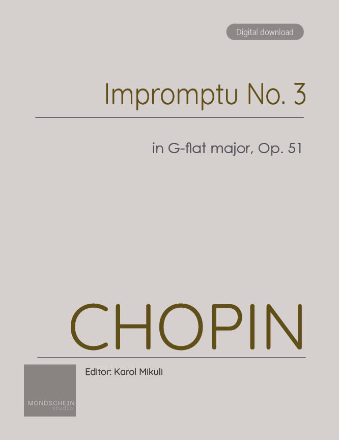 Chopin - Impromptu No. 3, Op. 51 (PDF Sheet Music / Digital Download)