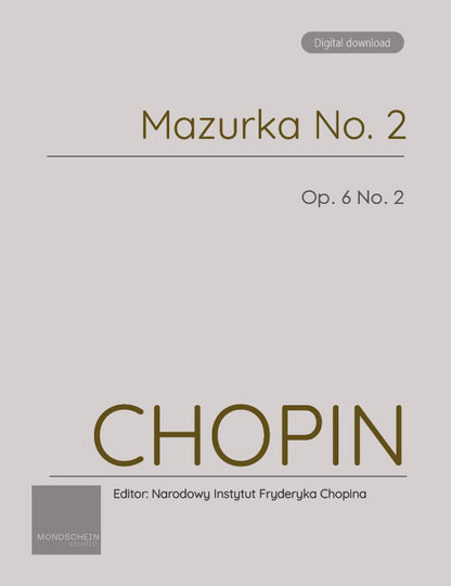 Chopin - Mazurka n° 2, op. 6 n° 2 (Partition PDF / Téléchargement numérique)