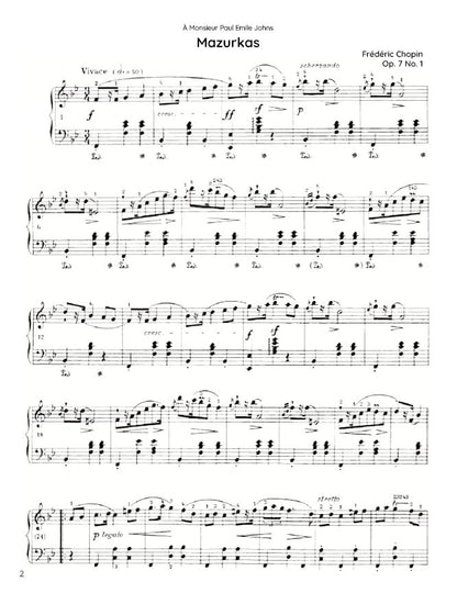 Chopin - Mazurka No. 5, Op. 7 No. 1 (PDF Sheet Music / Digital Download)
