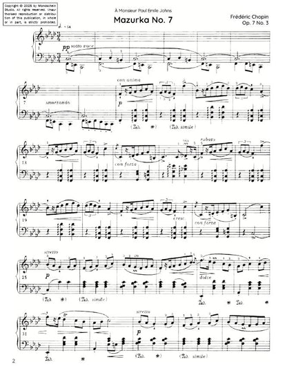 Chopin - Mazurka No. 7, Op. 7 No. 3 (PDF Sheet Music / Digital Download)