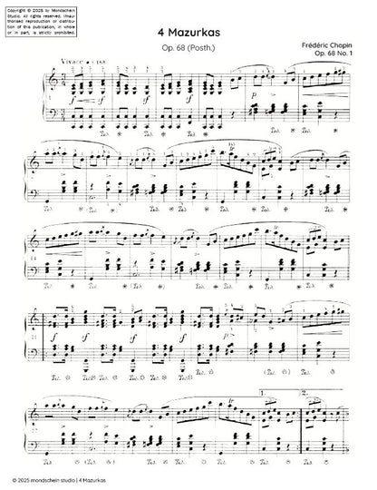 Chopin - 4 Mazurkas, Op. 68 (PDF Sheet Music / Digital Download)