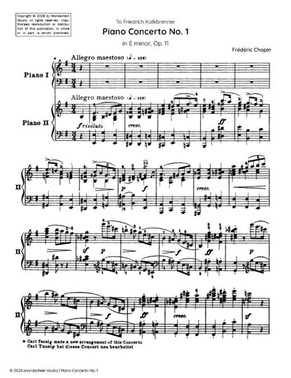 Chopin - Piano Concerto No. 1 in E minor, Op. 11 (PDF Sheet Music / Digital Download)