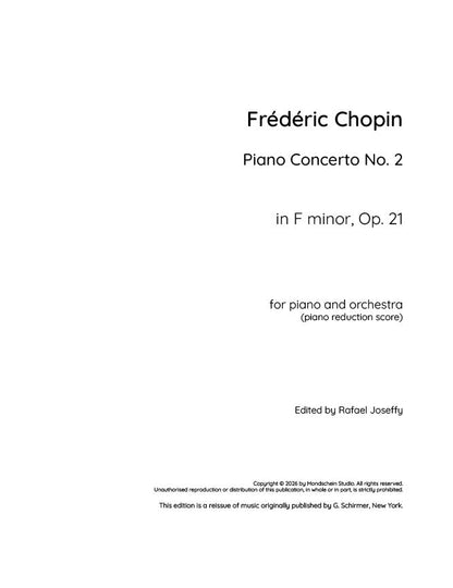 Chopin - Piano Concerto No. 2 in F minor, Op. 21 (PDF Sheet Music / Digital Download)