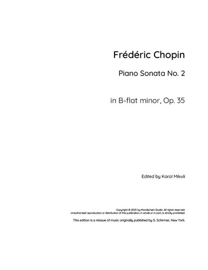 Chopin - Piano Sonata No. 2 in B-flat minor, Op. 35 (PDF Sheet Music / Digital Download)