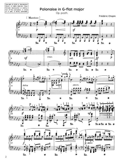 Chopin - Polonaise No. 16 in G-flat major, Op. posth. (PDF Sheet Music / Digital Download)