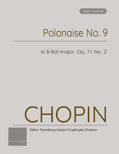 Chopin - Polonaise No. 9 in B-flat major, Op. posth. (PDF Sheet Music / Digital Download)