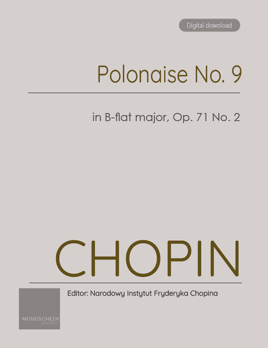 Chopin - Polonaise No. 9 in B-flat major, Op. posth. (PDF Sheet Music / Digital Download)