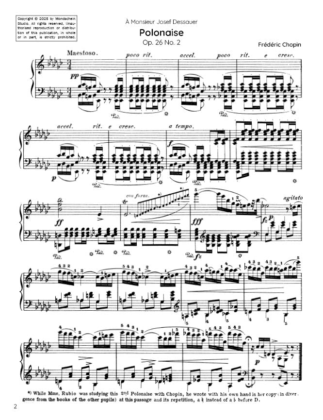 Chopin - Polonaise in E-flat minor, Op. 26 No. 2 (PDF Sheet Music / Digital Download)