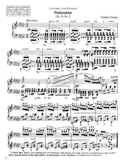Chopin - Polonaise in E-flat minor, Op. 26 No. 2 (PDF Sheet Music / Digital Download)
