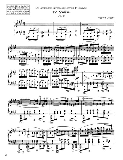 Chopin - Polonaise in F-sharp minor, Op. 44 (PDF Sheet Music / Digital Download)