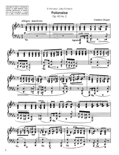 Chopin - Polonaise in C minor, Op. 40 No. 2 (PDF Sheet Music / Digital Download)
