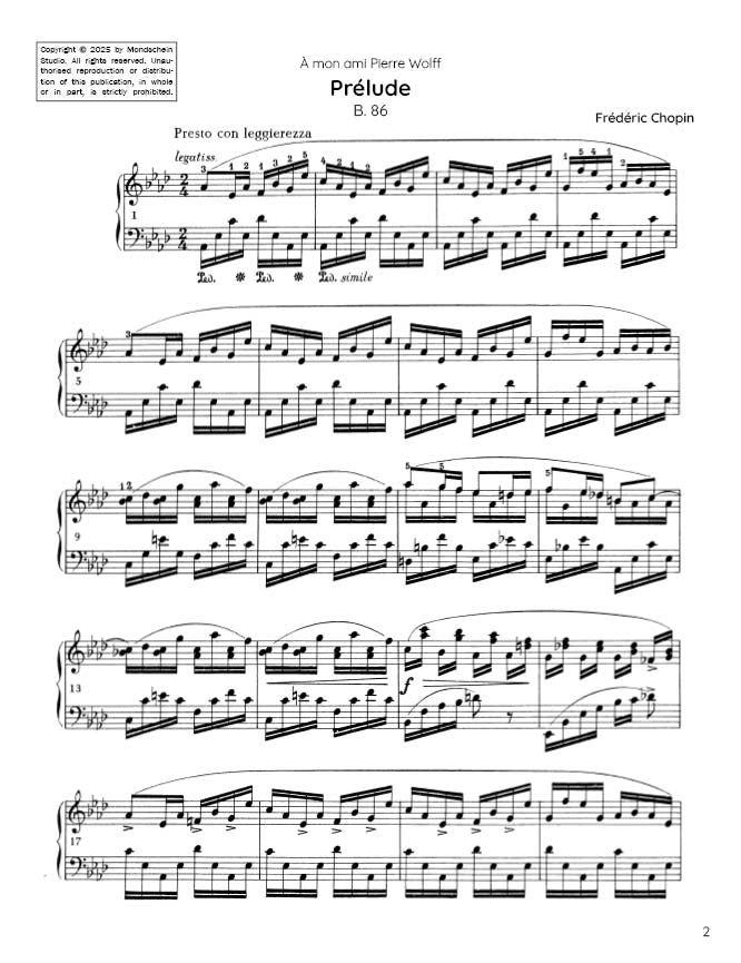 Chopin - Prélude No. 26, B. 86 (PDF Sheet Music / Digital Download)