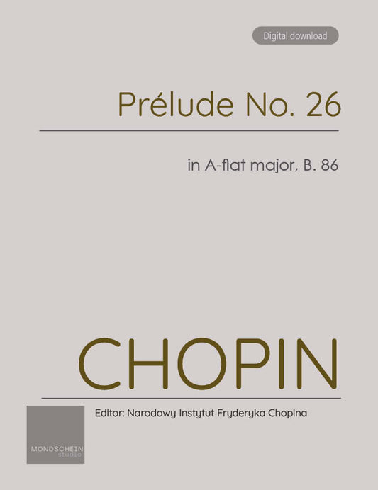Chopin - Prélude No. 26, B. 86 (PDF Sheet Music / Digital Download)