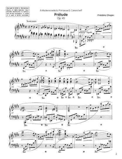 Chopin - Prélude No. 25, Op. 45 (PDF Sheet Music / Digital Download)