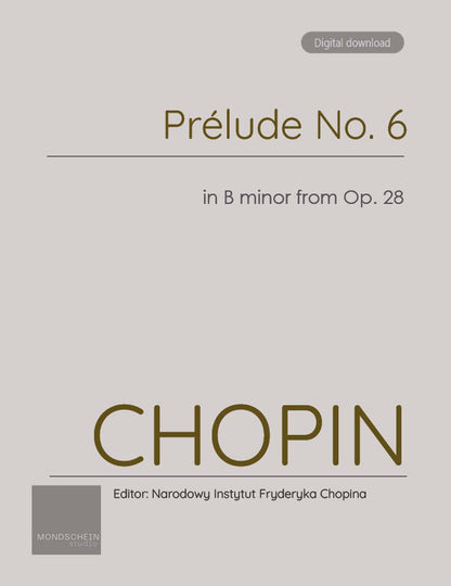 Chopin - Préludes, Op. 28 No. 6 (PDF Sheet Music / Digital Download)