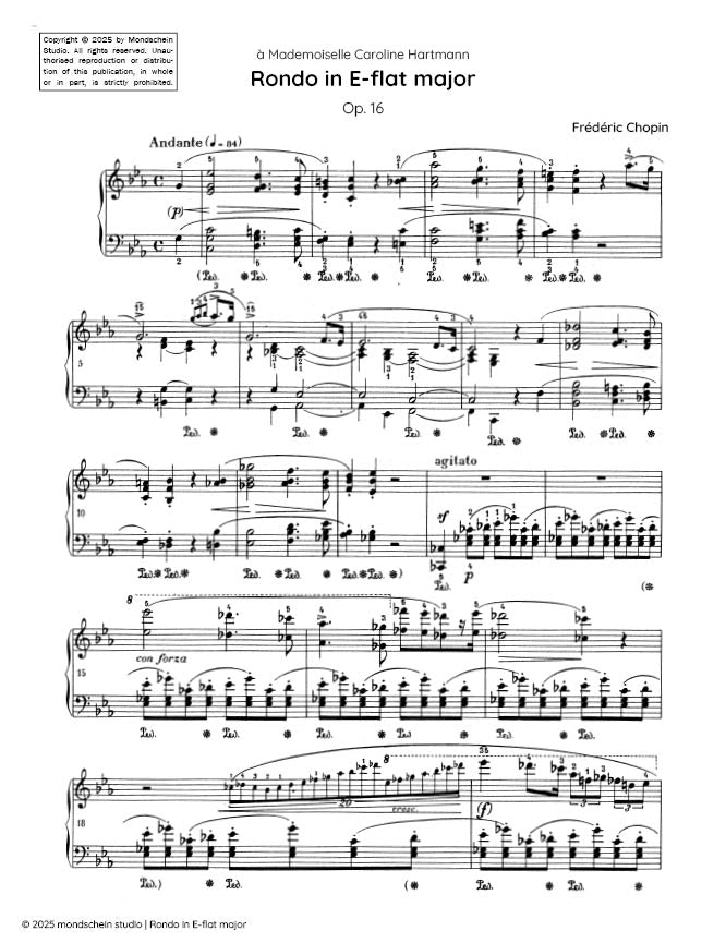 Chopin - Rondo in E-flat major, Op. 16 (PDF Sheet Music / Digital Download)