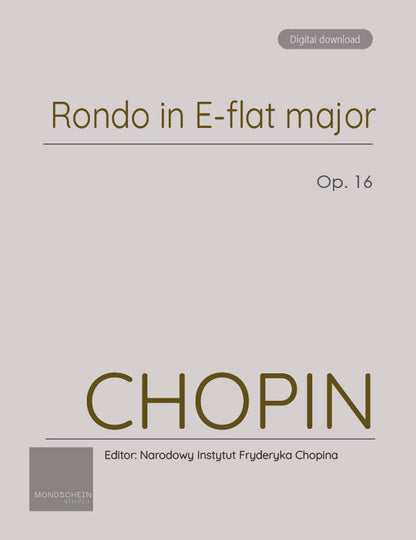 Chopin - Rondo in E-flat major, Op. 16 (PDF Sheet Music / Digital Download)