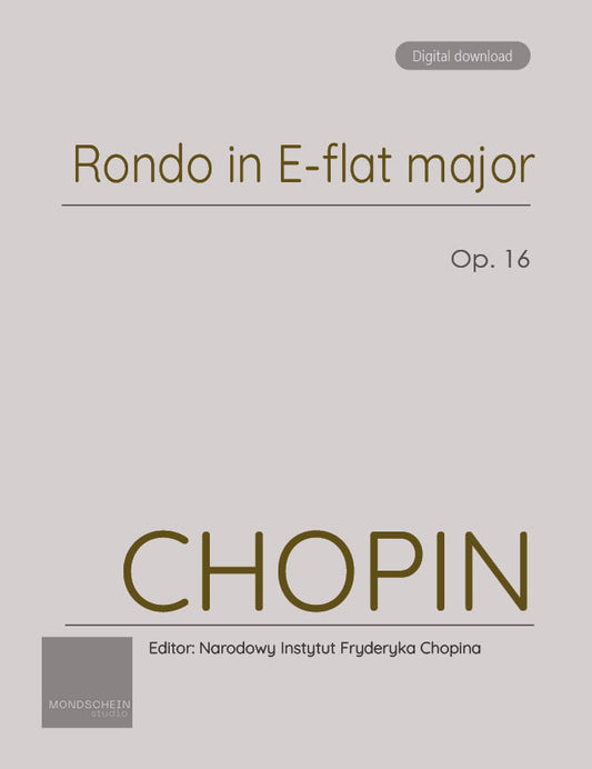 Chopin - Rondo in E-flat major, Op. 16 (PDF Sheet Music / Digital Download)