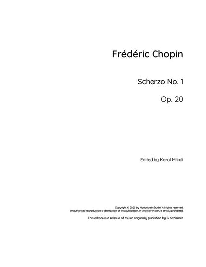 Chopin - Scherzo No. 1, Op. 20 (PDF Sheet Music / Digital Download)