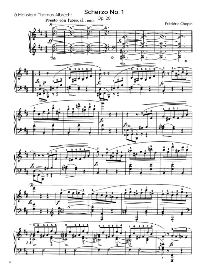 Chopin - Scherzo No. 1, Op. 20 (PDF Sheet Music / Digital Download)