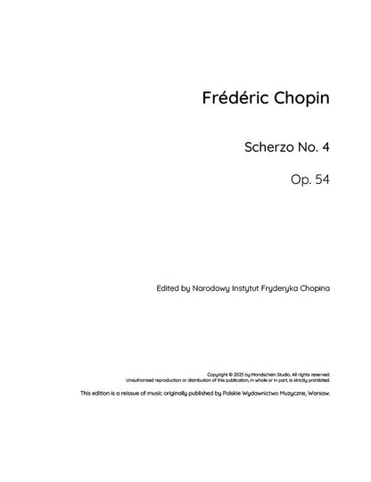 Chopin - Scherzo No. 4, Op. 54 (PDF Sheet Music / Digital Download)