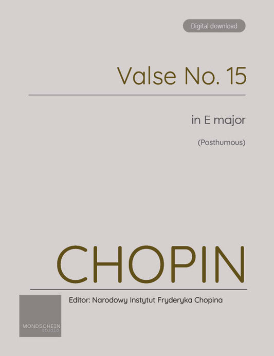 Chopin - Valse No. 15 in E major, Op. Posth. (PDF Sheet Music / Digital Download)