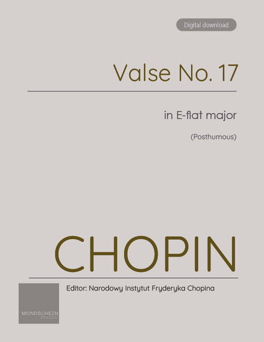 Chopin - Valse No. 17 in E-flat major, Op. Posth. (PDF Sheet Music / Digital Download)