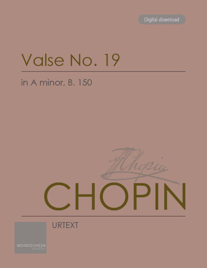 Chopin - Valse No. 19 in A minor, B. 150 (PDF Digital Download | Printed Sheet Music)