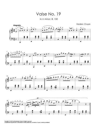 Chopin - Valse No. 19 in A minor, B. 150 (PDF Digital Download | Printed Sheet Music)