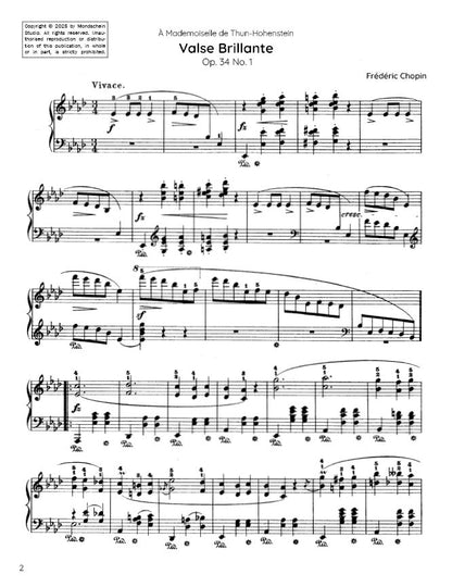 Chopin - Valse Brillante in A-flat major, Op. 34 No. 1 (PDF Sheet Music / Digital Download)