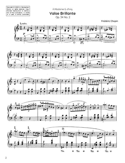 Chopin - Valse Brillante in A minor, Op. 34 No. 2 (PDF Sheet Music / Digital Download)