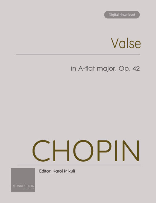 Chopin - Valse in A-flat major, Op. 42 (PDF Sheet Music / Digital Download)