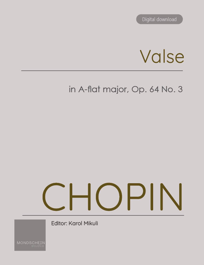 Chopin - Valse in A-flat major, Op. 64 No. 3 (PDF Sheet Music / Digital Download)