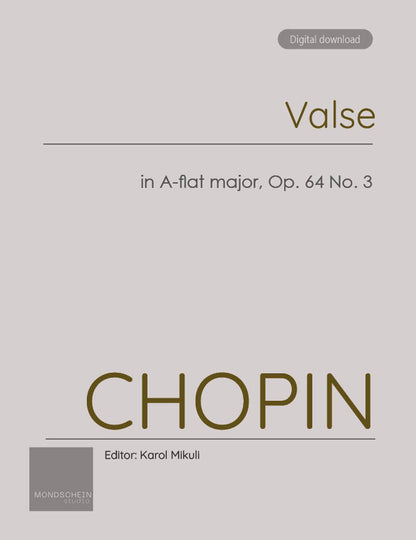 Chopin - Valse in A-flat major, Op. 64 No. 3 (PDF Sheet Music / Digital Download)