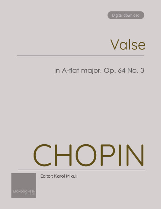 Chopin - Valse in A-flat major, Op. 64 No. 3 (PDF Sheet Music / Digital Download)