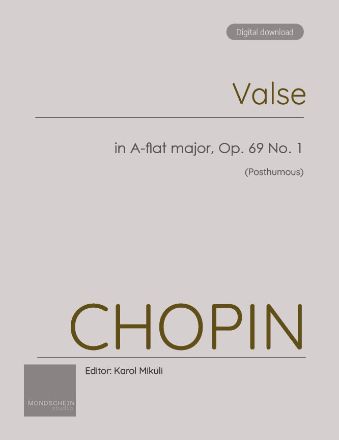Chopin - Valse in A-flat major, Op. 69 No. 1 (PDF Sheet Music / Digital Download)