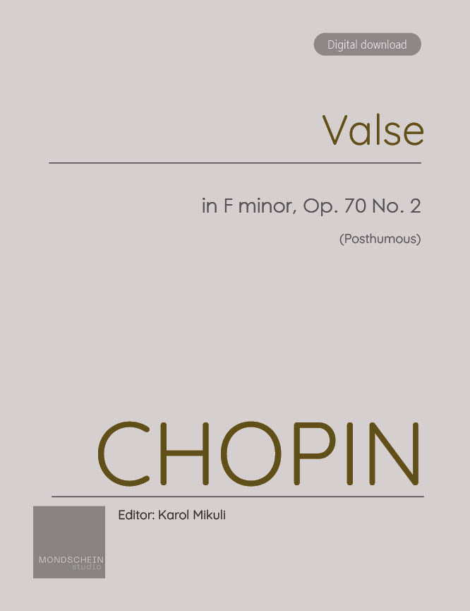 Chopin - Valse in F minor, Op. 70 No. 2 (PDF Sheet Music / Digital Download)