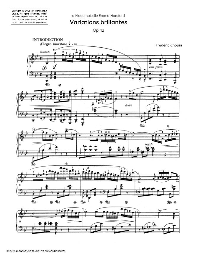 Chopin - Variations brillantes, Op. 12 (PDF Sheet Music / Digital Download)