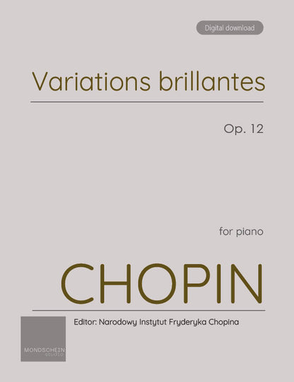 Chopin - Variations brillantes, Op. 12 (PDF Sheet Music / Digital Download)