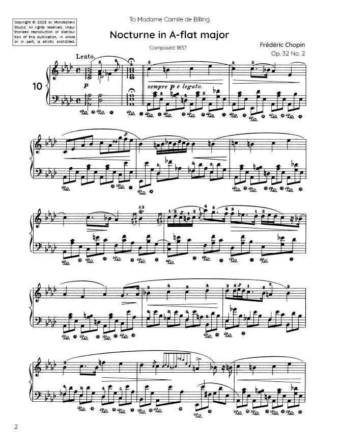 Chopin - Nocturne No. 10, Op. 32 No. 2 (PDF Sheet Music / Digital Download)